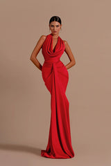 Satin Halter Backless Birthday Dress