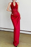 Sheer V-Neck Halter Party Dress