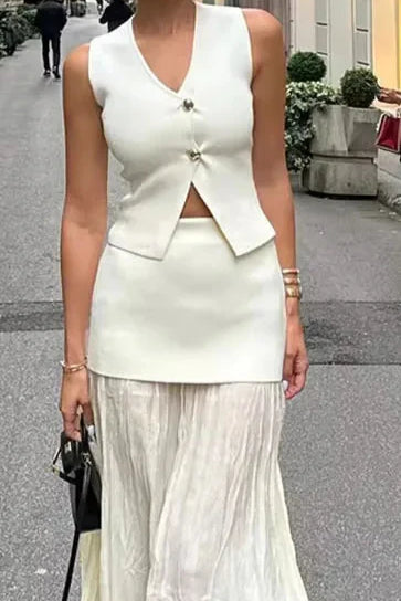 Knitted Splicing Zipper Skirt Suit Secondary image