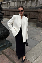 Elegant Stand Collar Slim Blazer