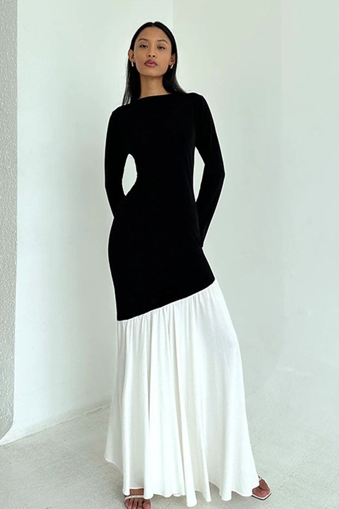 Bodycon Ruched Patchwork Maxi Dress Secondary image