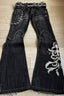 Double Waist Distressed Washed Flare Jeans