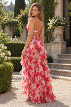 Colorful Spaghetti Strap Floral Dress