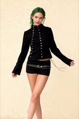 Sexy Solid Button Slim Round Neck Long Sleeve Tee