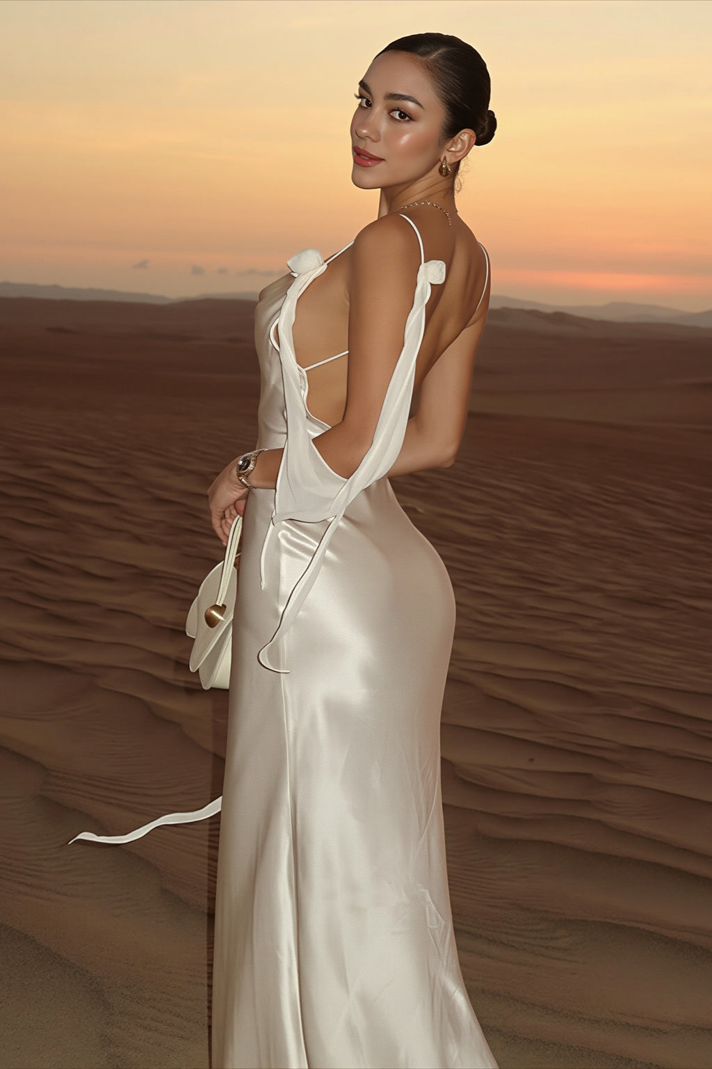 Vacation Backless Cami Fitted Maxi Dress