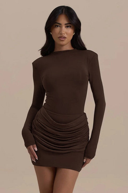 Slim-Fit Ruched Bardot Work Dress Secondary image