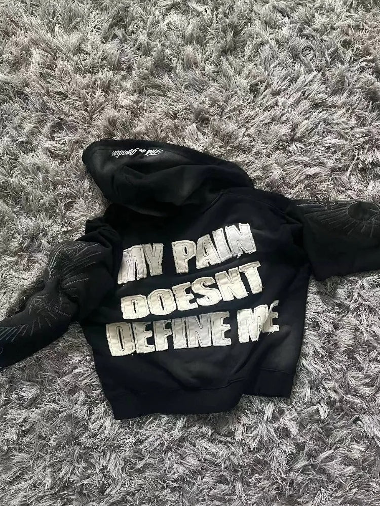 Embroidered Patch Zip Up Hoodie Secondary image