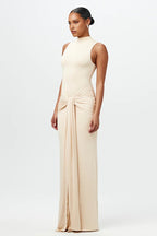 Chic Solid Crew Neck Sleeveless Tie Bodycon Dress