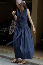 Pleated Tie Strap Lightweight Boho Dress