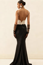 Lace Satin Mermaid Prom Dress