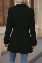 Midi Wool Blend Belted Notch Lapel Coat