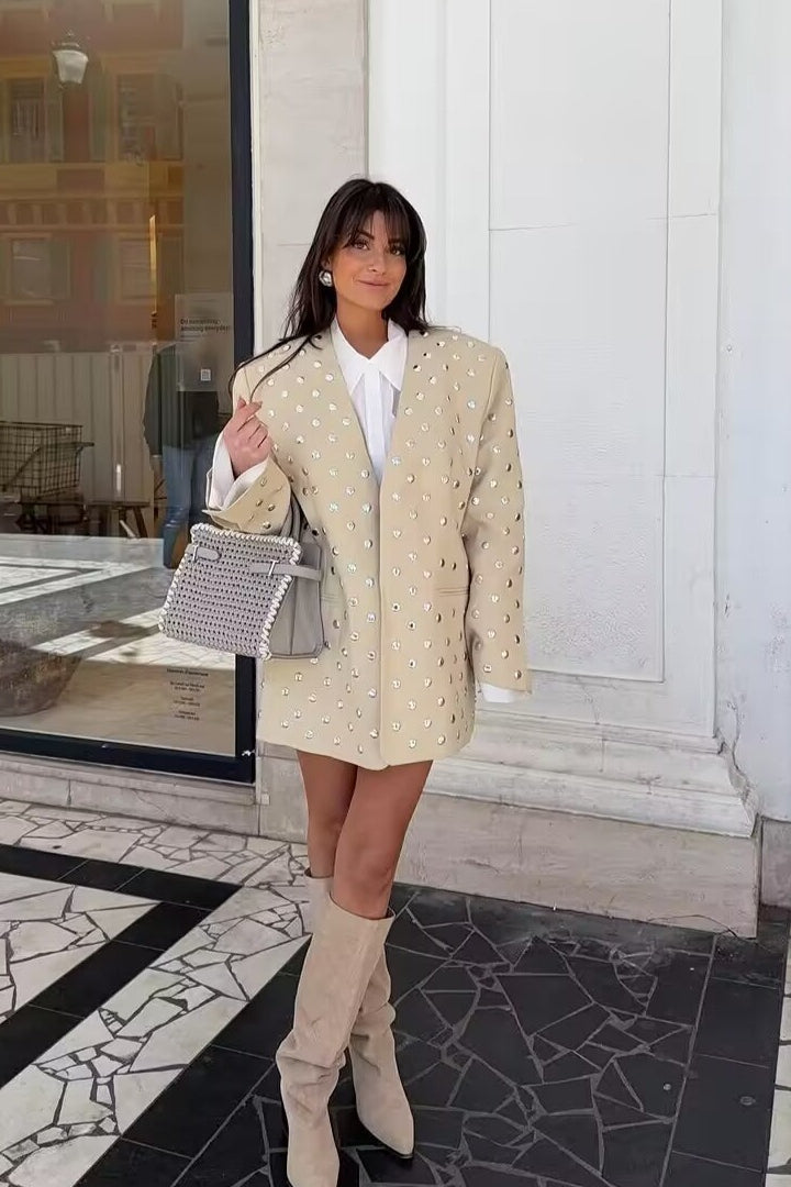 Simple Studded Design Blazer Secondary image