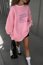 Relaxed Fit Crew Neck Casual Sweatshirt