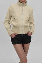 Street Style Stand Collar Cargo Jacket