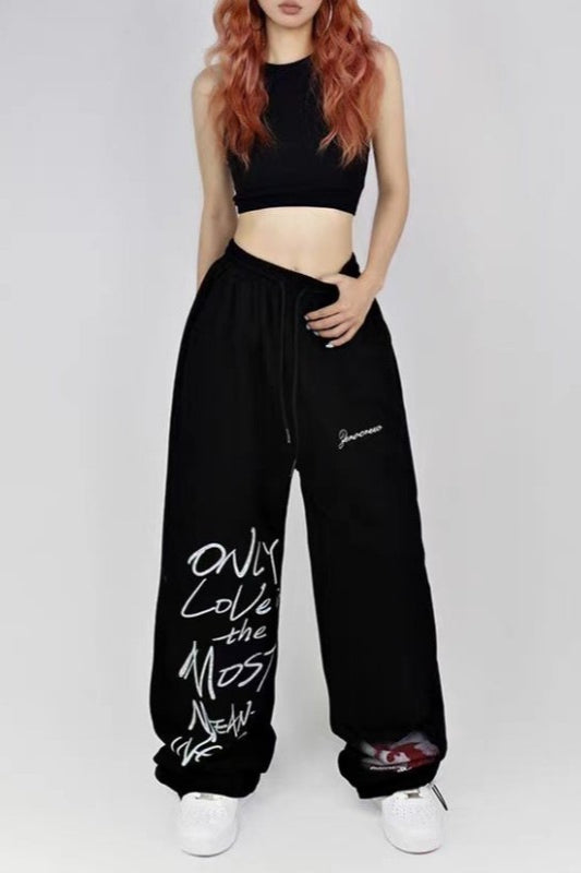 High Waist Loose Wide Leg Casual Sporty Pants Main image