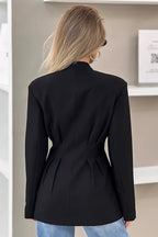 Elegant V-Neck Tailored Waist Blazer
