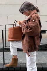 Mocha Brown Relaxed Fit Jacket