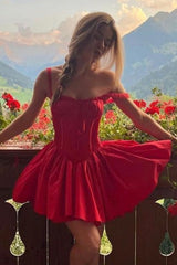 Wrap Tie Spaghetti Strap Mini Dress