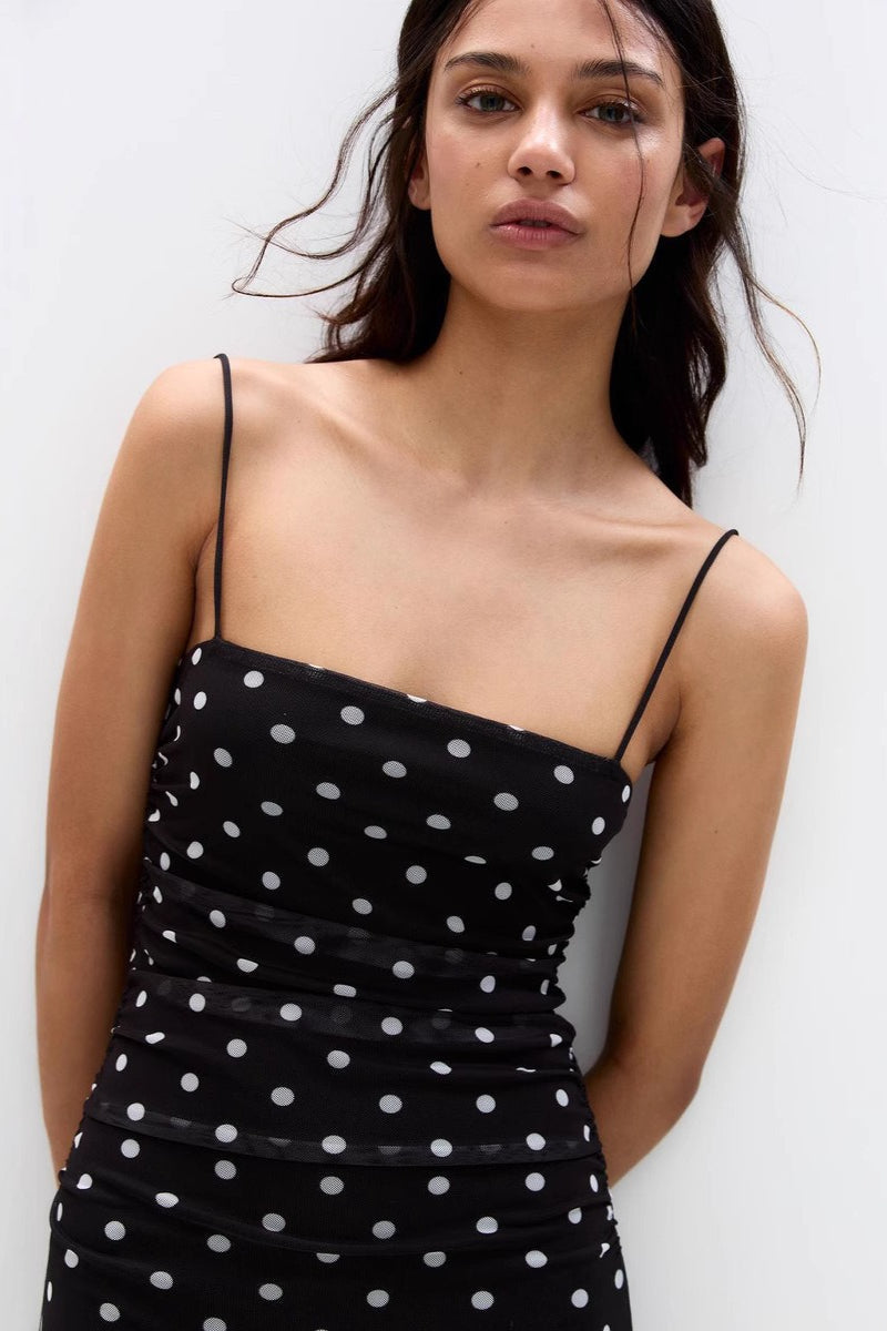 Polka Dot Cami Bodycon Maxi Dress Main image