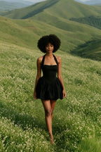 Sleeveless Halter Bubble  Mini Dress