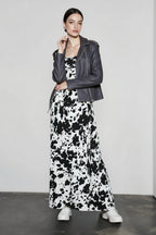 Vintage Floral High-Waist Slip Dress