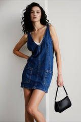 Mini Suspender Denim Dress