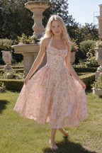 Halter Neck Slim Strap Floral Dress
