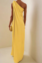 Asymmetric One Shoulder Slit Formal Dress
