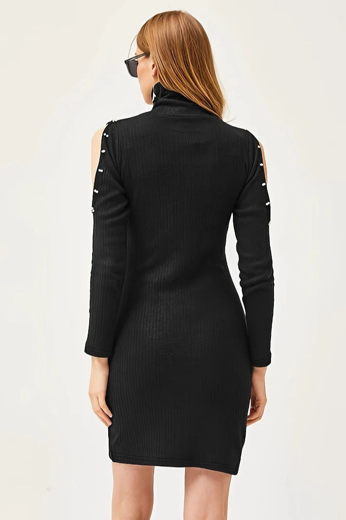 Long Sleeve Beaded Knit Work Dress Secondary image