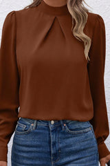 Chic Design Long Sleeve Solid Autumn Elegant Blouse