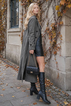 Slim Fit Double Breasted Lapel Overcoat