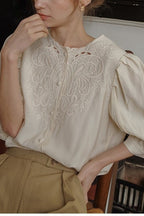 Unique Embroidered Sheer Blouse