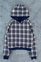Reversible Plaid Colorblock Kangaroo Pocket Hoodie