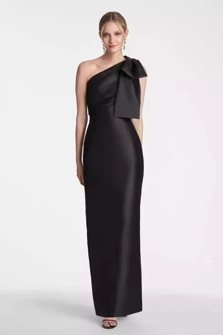 Luxury Black Bow Bandage High Waist Formal Dress Main image