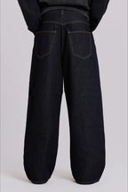 Bold Letter Graphic Loose Straight Jeans