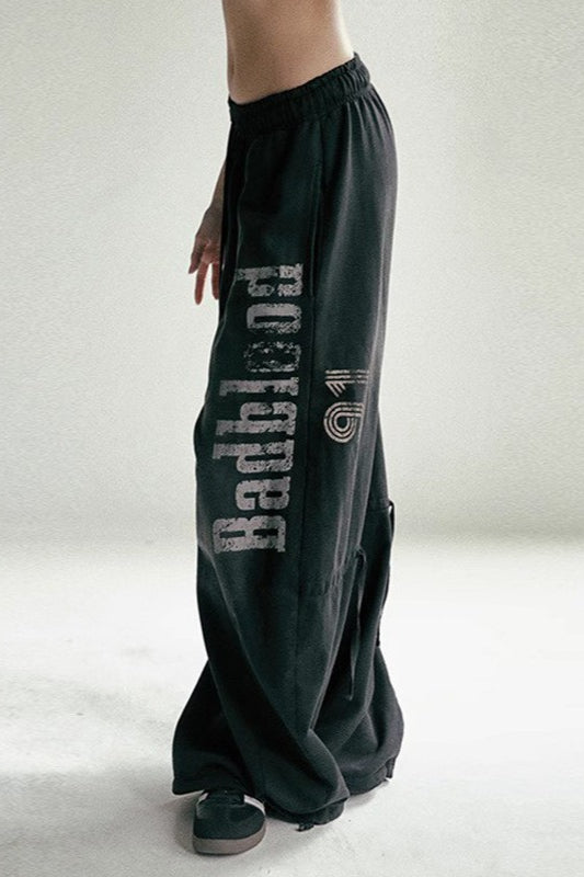 Washed Distressed Vintage Loose Athletic Pants Main image