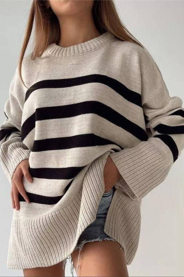 Loose Fit Striped Knit Sweater Main image