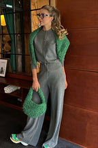 Long Sleeve Knit Cardigan Pants Two-Piece Set