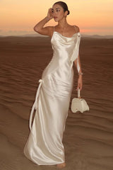 Cami Backless Sexy Maxi Silk Dress