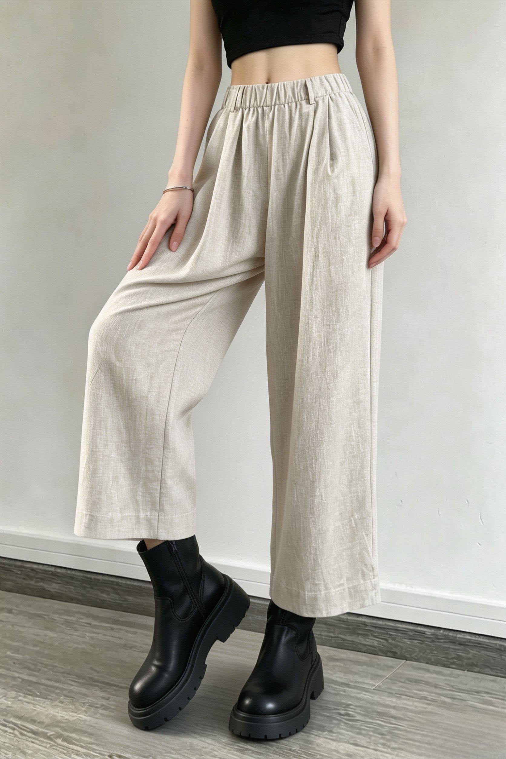 Breathable Linen Straight Pants Secondary image