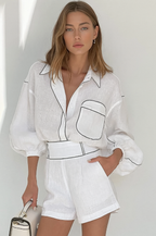 cotton and linen long-sleeved summer suit