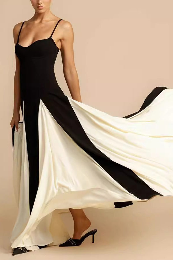 Chic Elegant  Slim Colorblock Camisole Formal Dress Secondary image