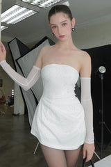 Stretch Shiny Off-Shoulder Birthday Dress