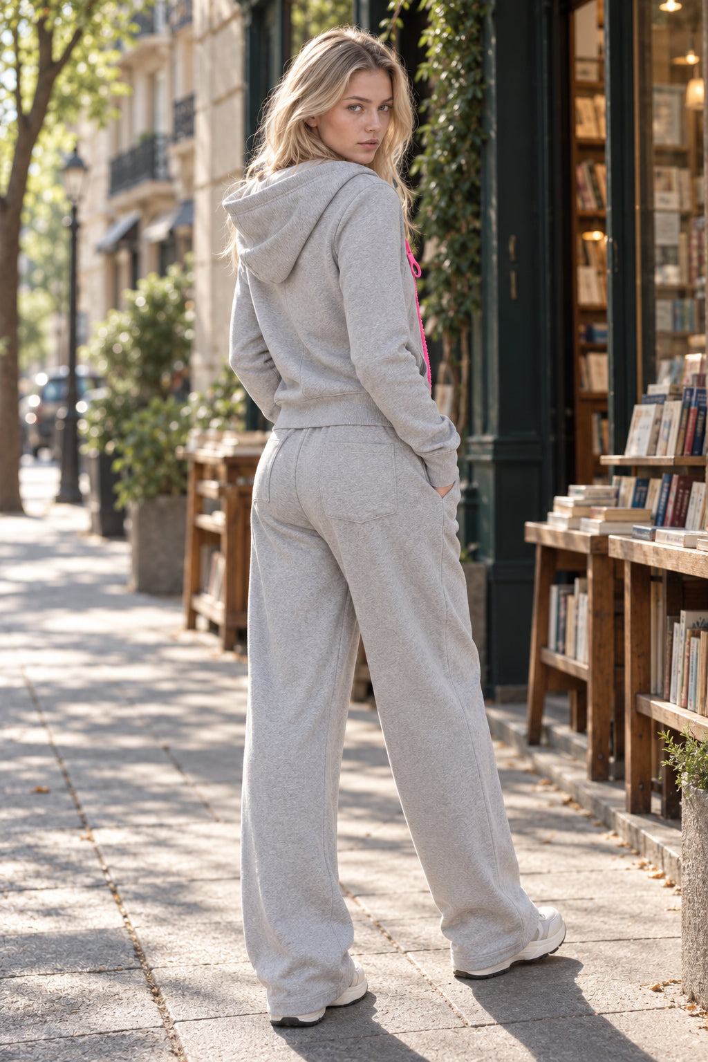 Contrast Zip Fitted Hoodie Secondary image