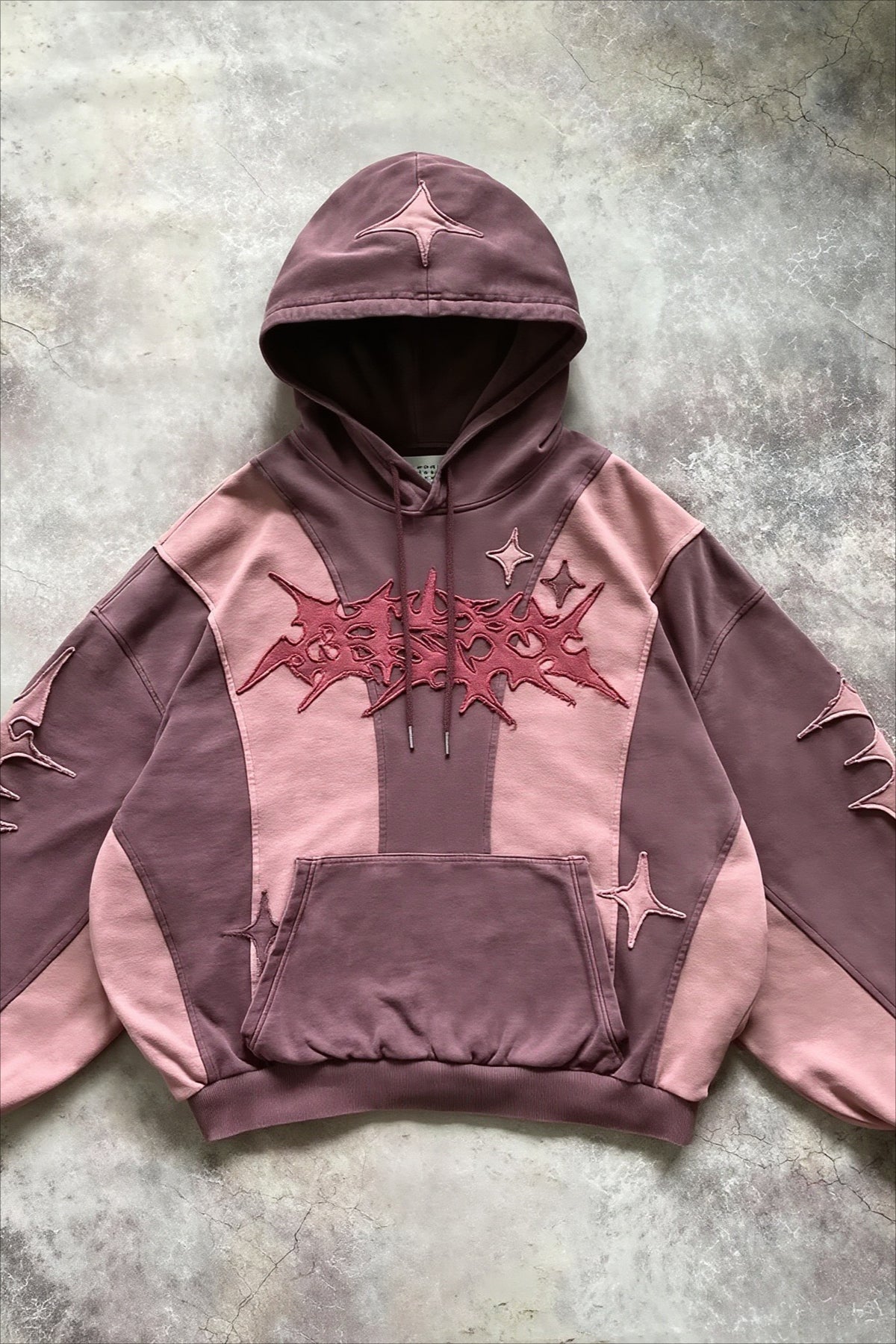 Embroidered Graphic Oversized Pullover Fleece Hoodie