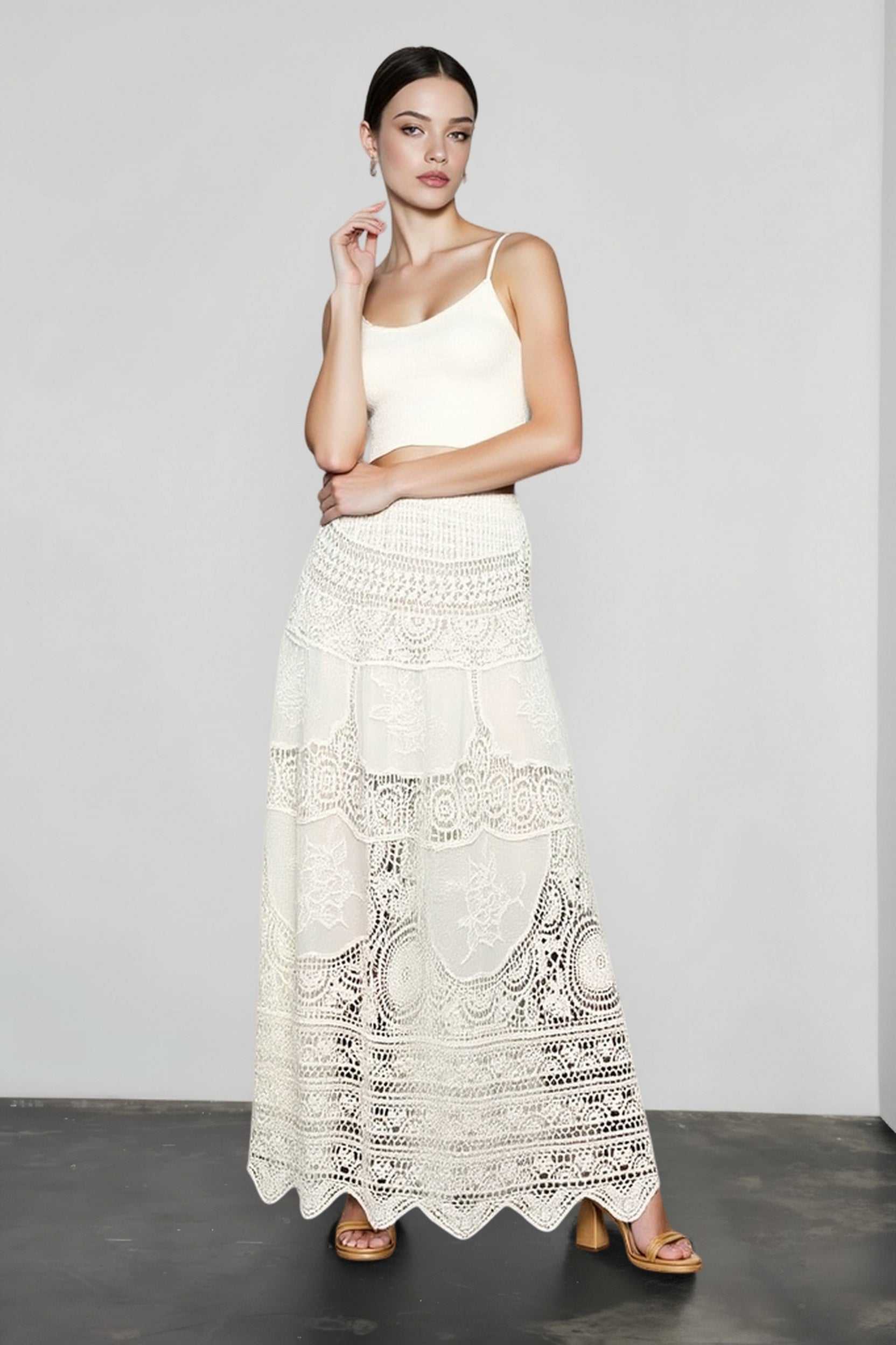 Hollow Out Crochet Vacation Skirt Main image
