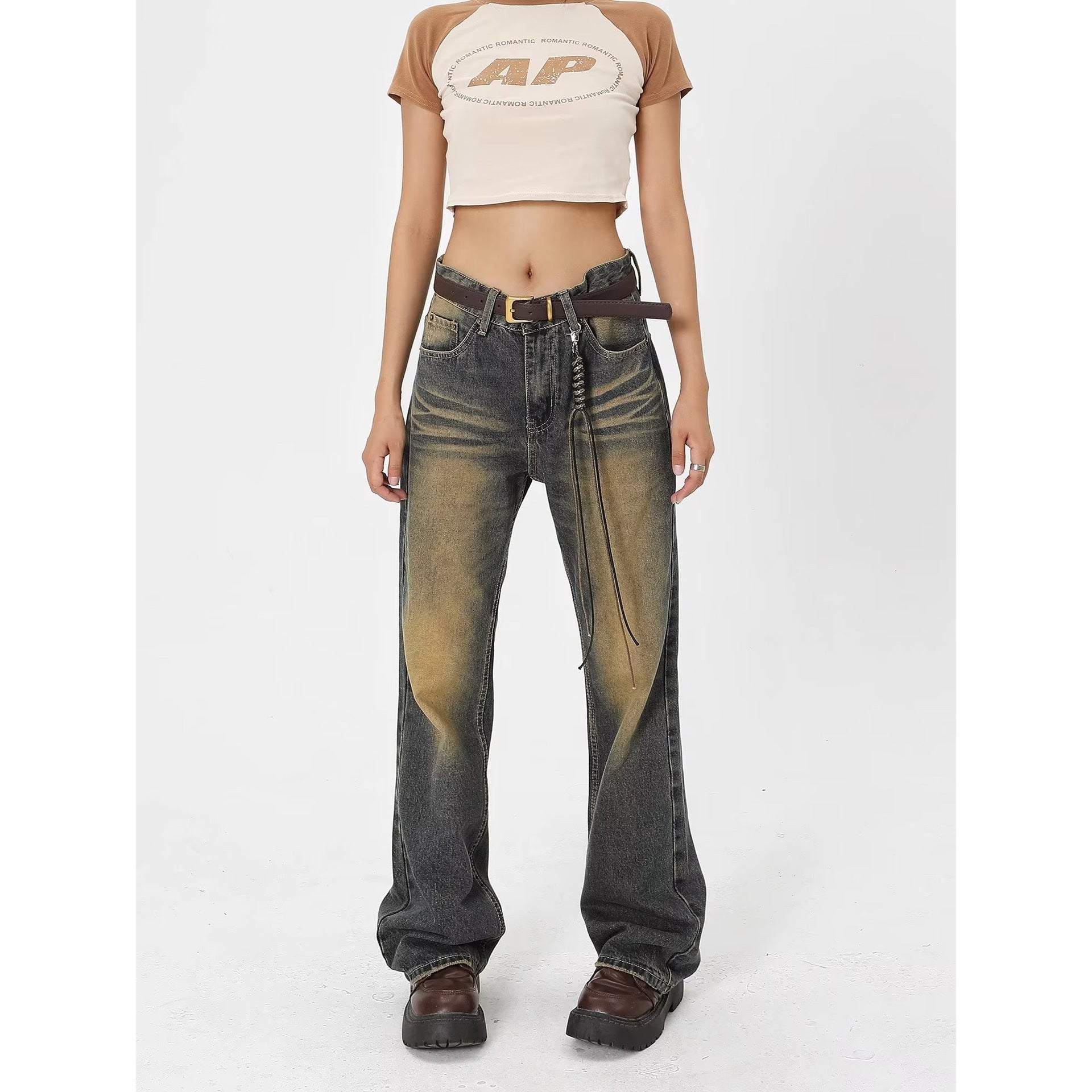 Wash Made Old Blue Micro Flared Retro Trendy Jean Secondary image