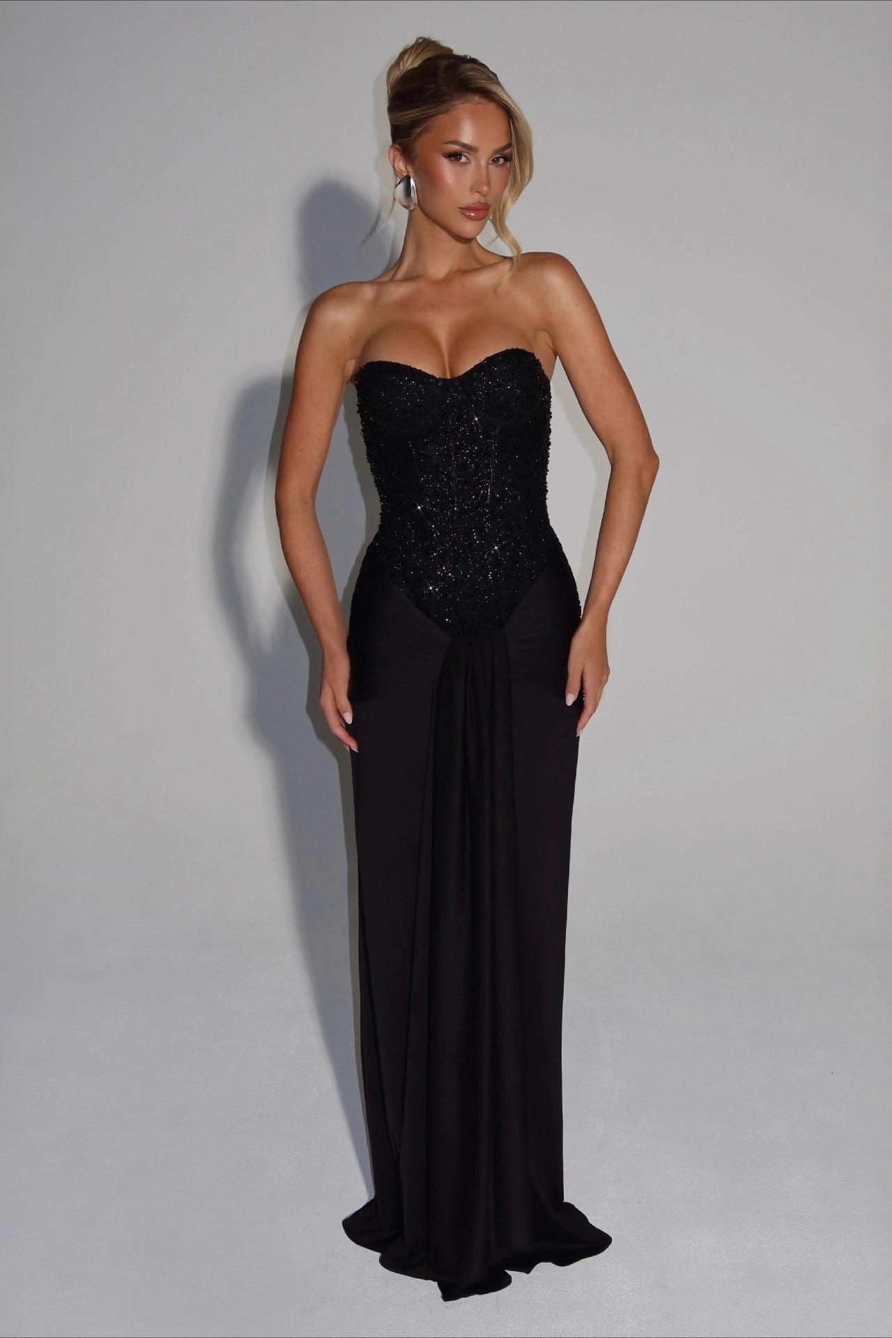 Strapless Ruched Zipper Slim Fit Formal Dress Main image