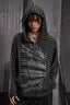 Striped Gothic Graphic Half Zip Hoodie