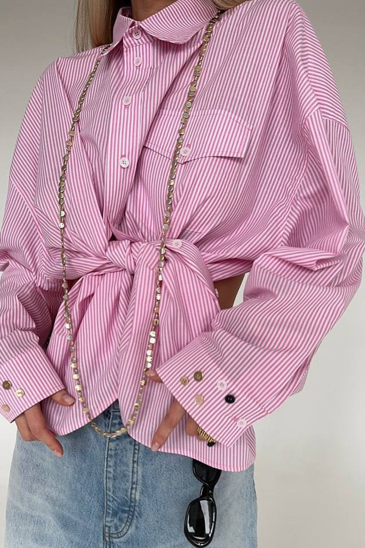 Back Stripe Button Detail Blouse Main image